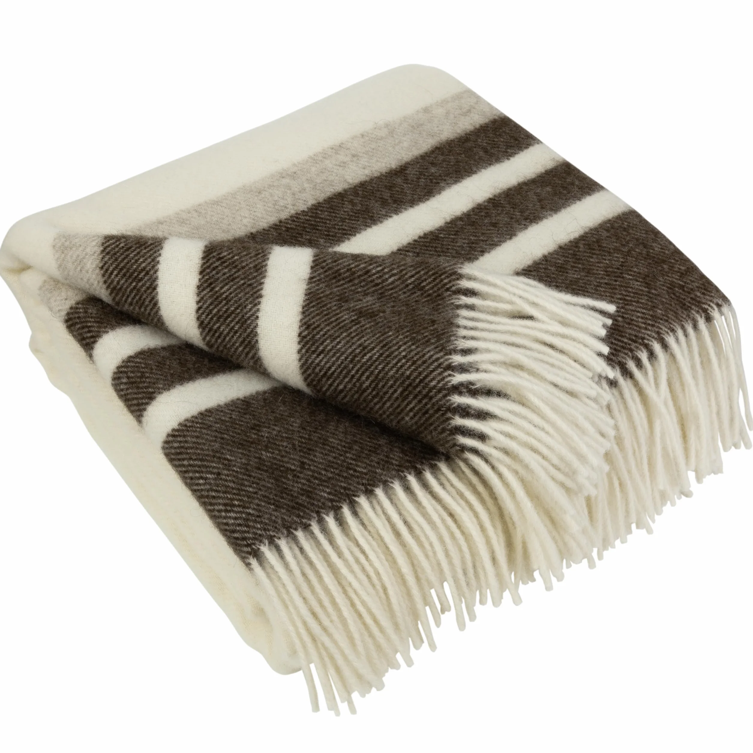 LYHome Couverture 100% Laine d'agneau - Plaid pour Le Canape Le Lit 1-2 Personnes, Couvre Hiver, Plaids Chaud de Mouton, Couvertures Grand et Souple (140 x 200 cm | Blanc rayé)